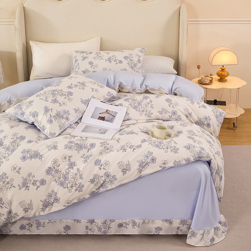 2025新款双层纱小清新四件套单双人学生套件