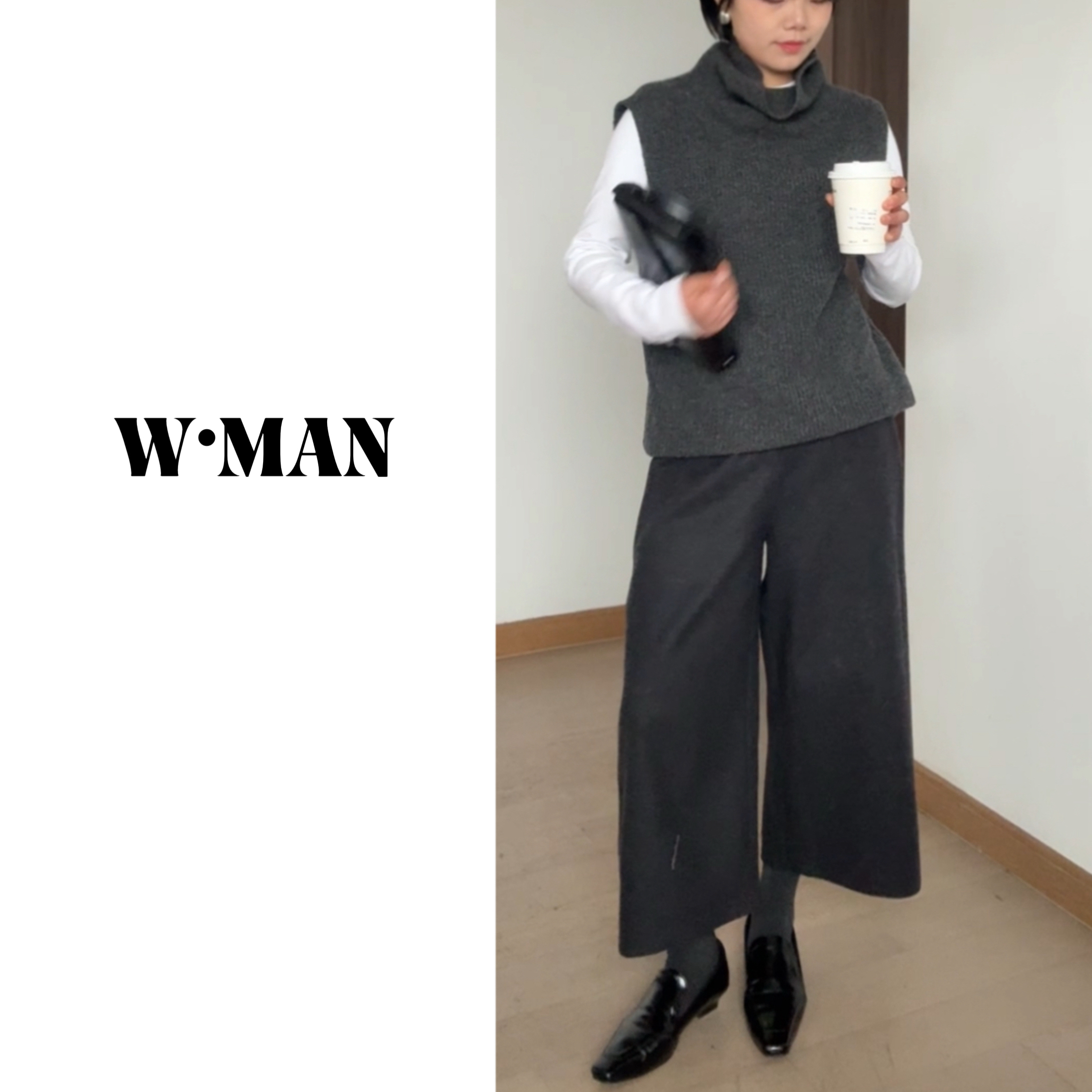 W·MAN“万能叠穿”羊绒软黄金松弛百搭针织荡领背心
