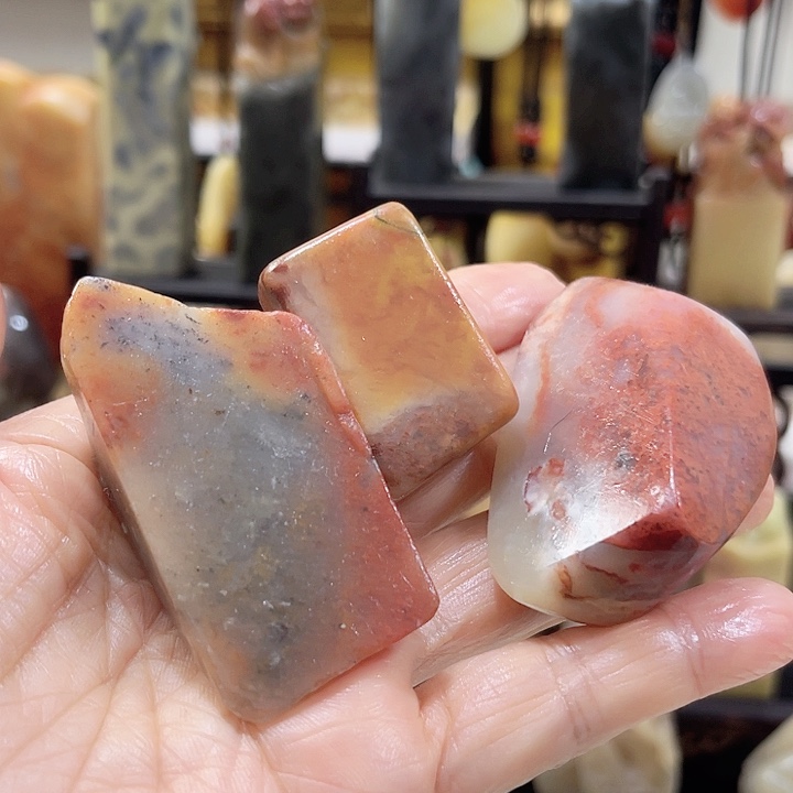 泥塑寿山石原石3个一起