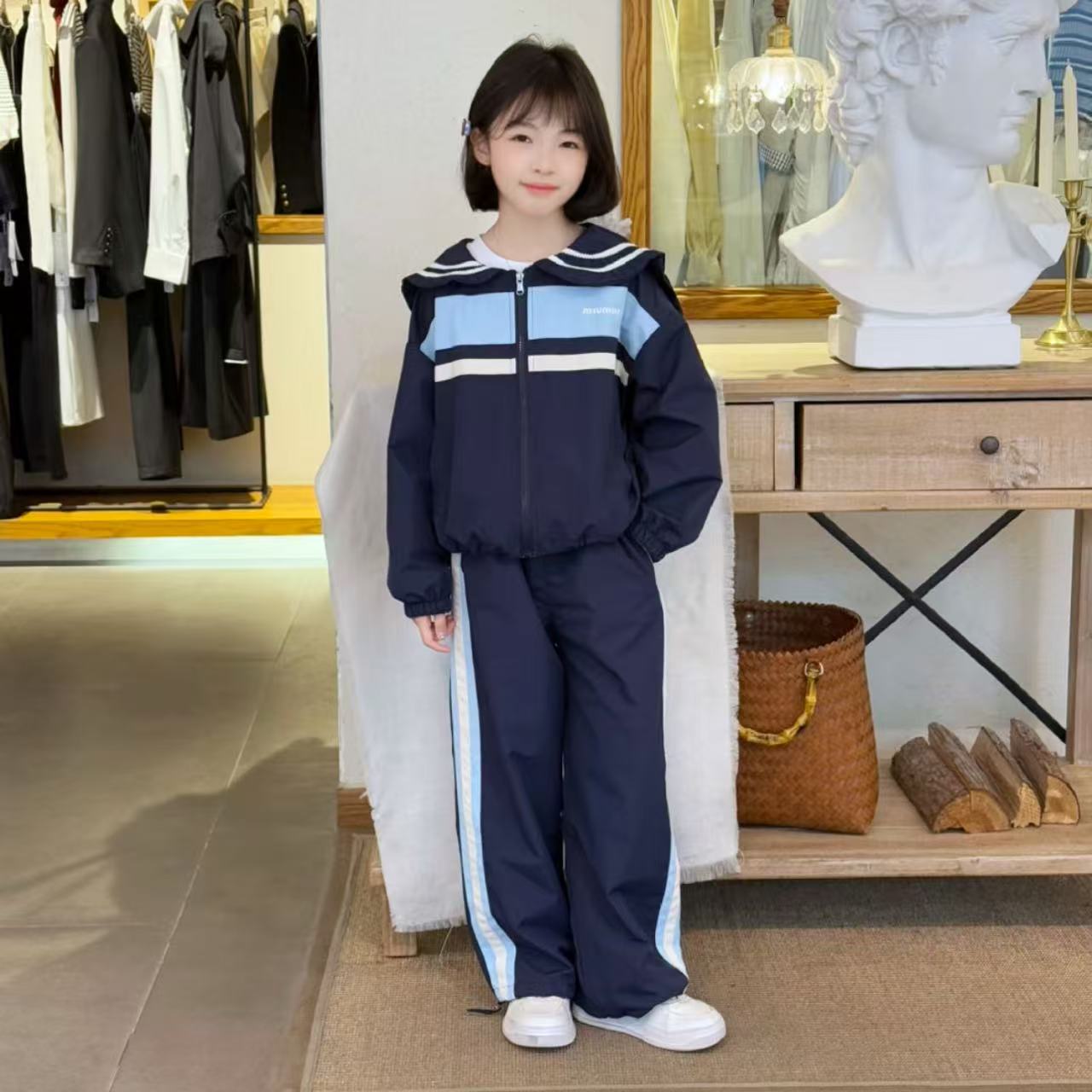 女童春装2025新款洋气时髦套装大童运动休闲儿童春秋学院风两件套