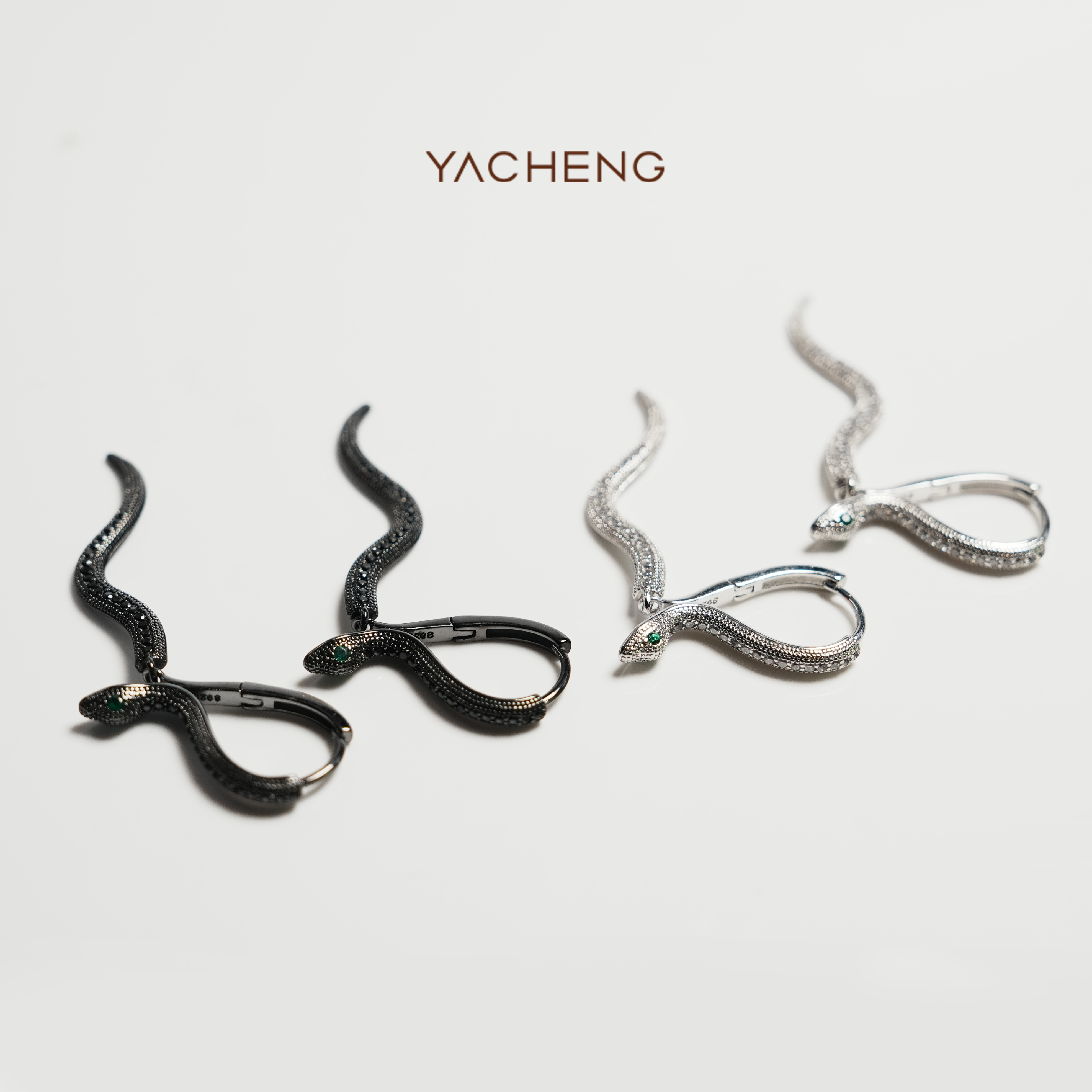 925银戒指 金蛇献礼 梦幻精灵系列灵蛇耳饰  新年生日送女友礼物