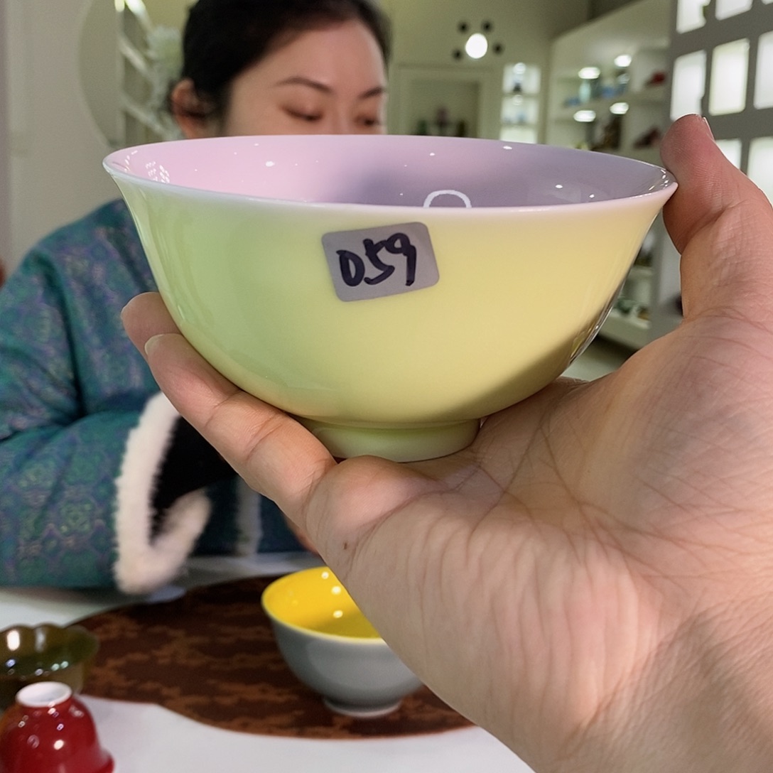 059号松花绿内粉玉佳人宫碗匀*