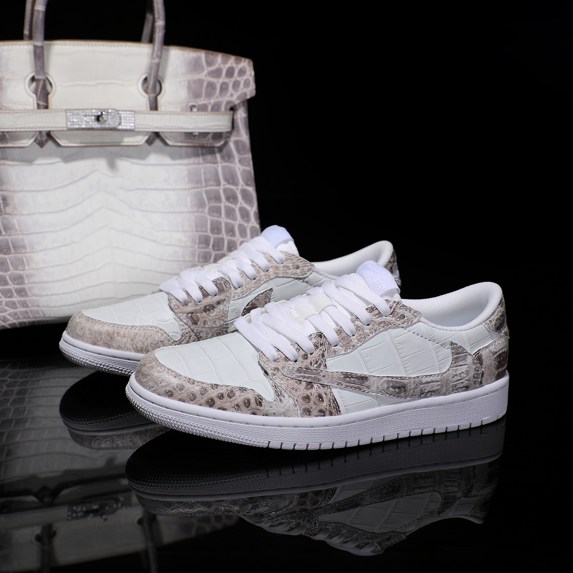 NIKE/耐克喜马拉雅aj1鳄鱼皮倒钩【定制球鞋】时尚百搭情侣款运动鞋