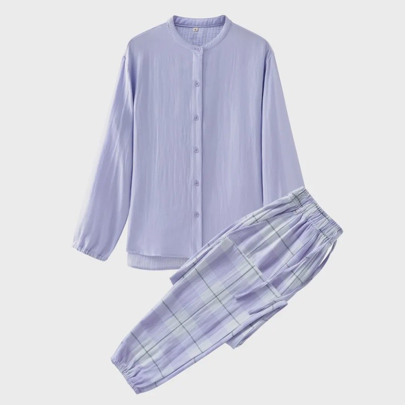 【女款】国潮风双层纱全棉立领圆领百搭外穿家居服保暖搭子套装春秋