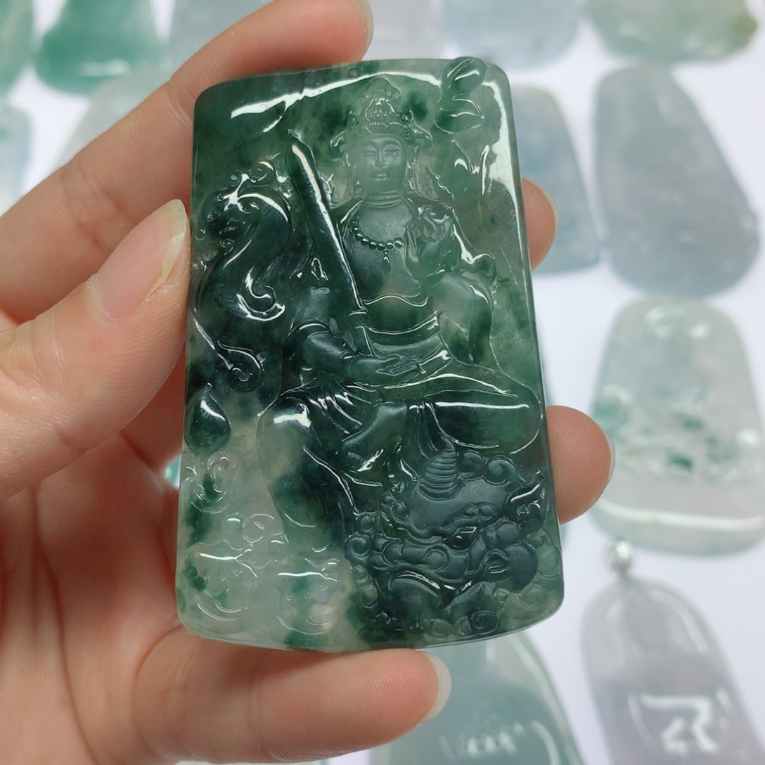 翡翠未镶嵌颈饰用****9文殊