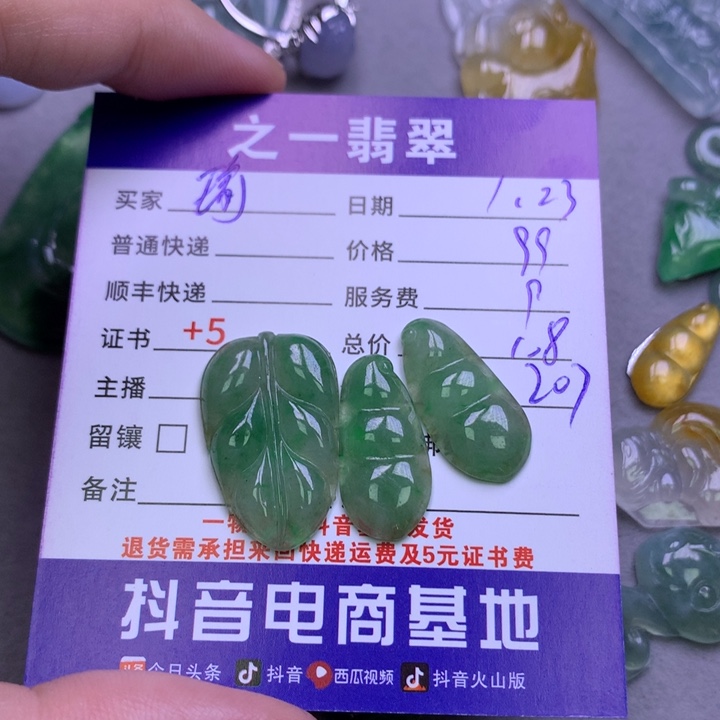 翡翠颈饰未镶嵌瑜*