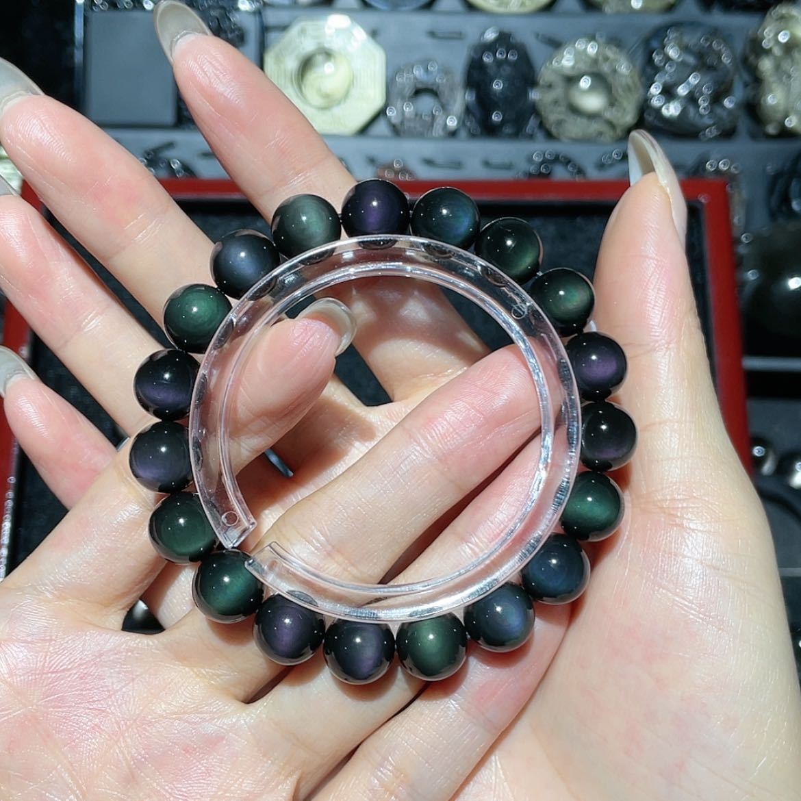 【闪购商品】未镶嵌黑曜岩手链越**好