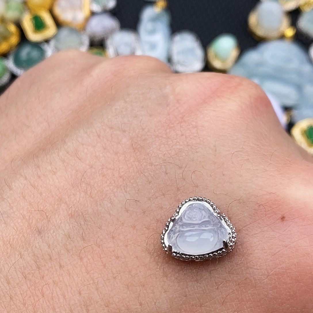 翡翠颈饰银S925镶嵌佛公