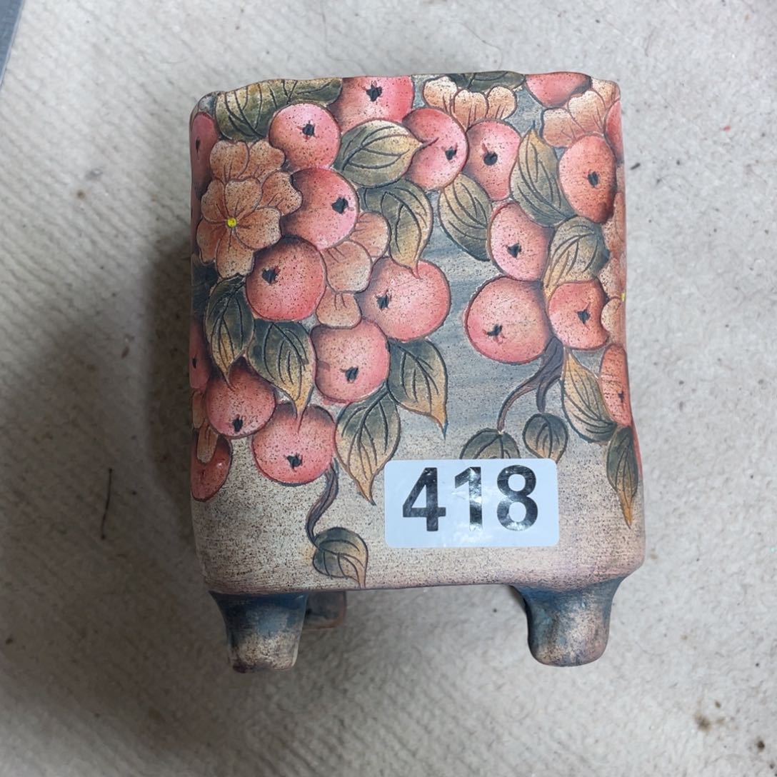 紫砂花盆胡*丹陶瓷多肉花盆瑕疵