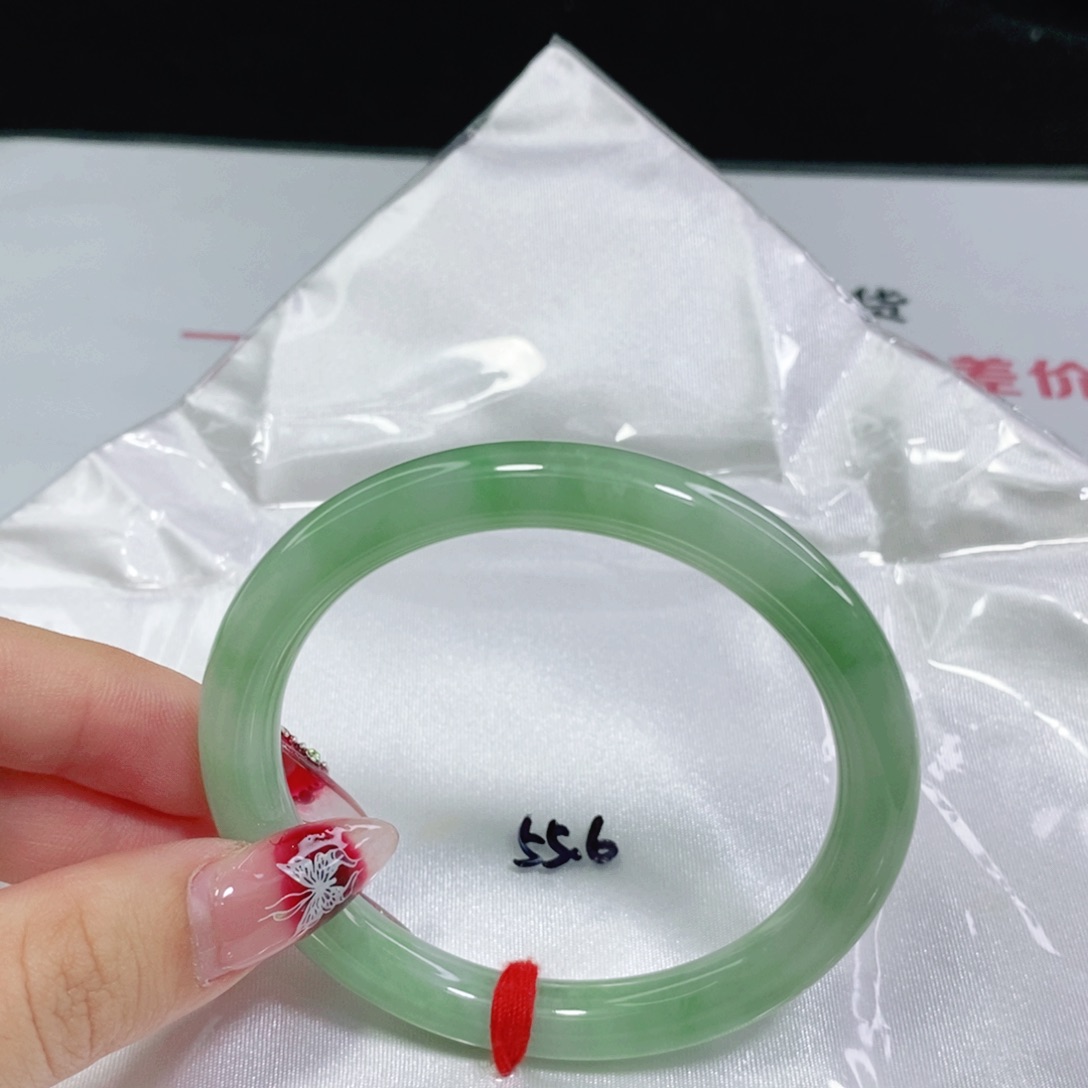 翡翠手镯未镶嵌芷*55 55 圆条