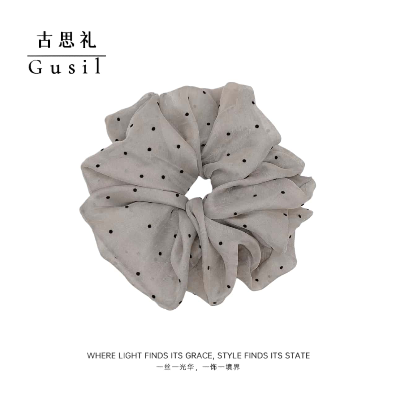 温柔波点蓬松网纱大肠发圈GS9060