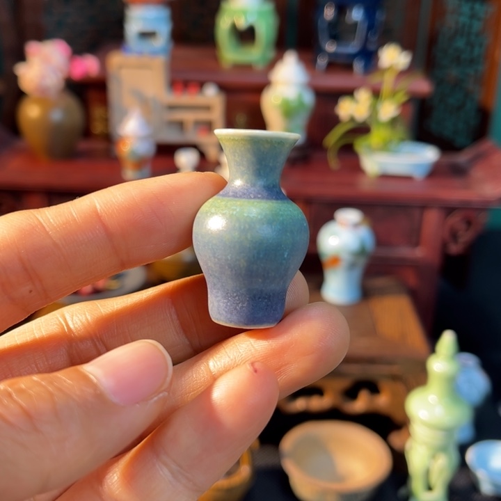 摆件微陶老王迷你花瓶