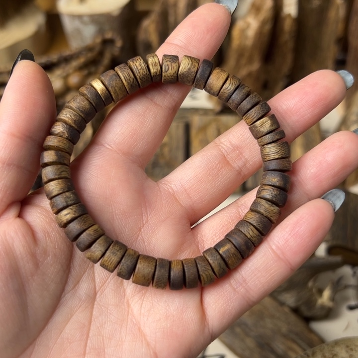 沉香沉香碎屑厚片珠7克加