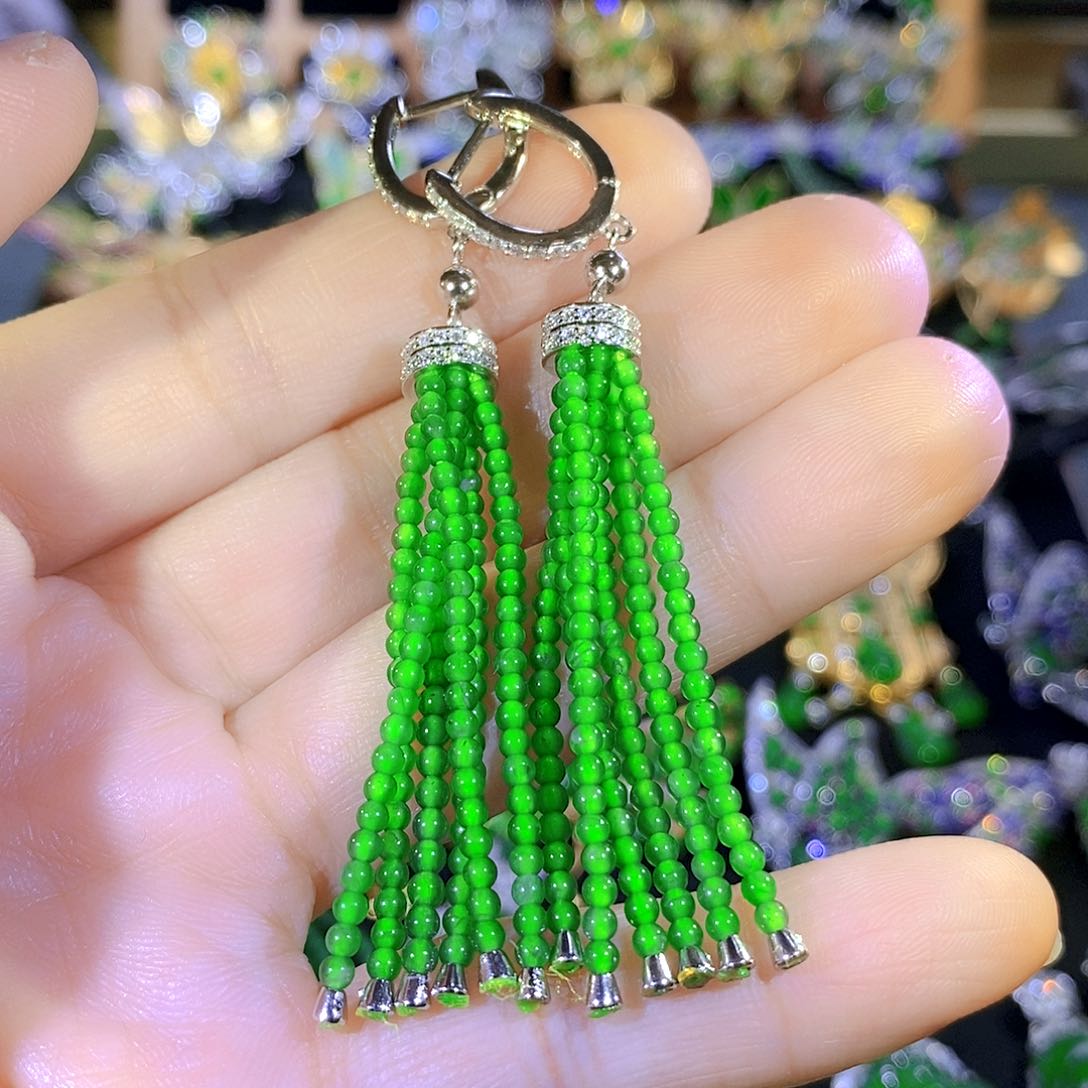 吊坠(不含链)银S925镶嵌翡翠