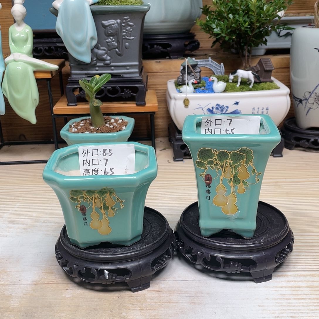 紫砂花盆陶瓷艺术花盆陶瓷