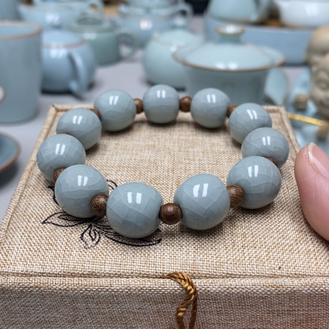 五*形天青男士纯珠手串带礼盒