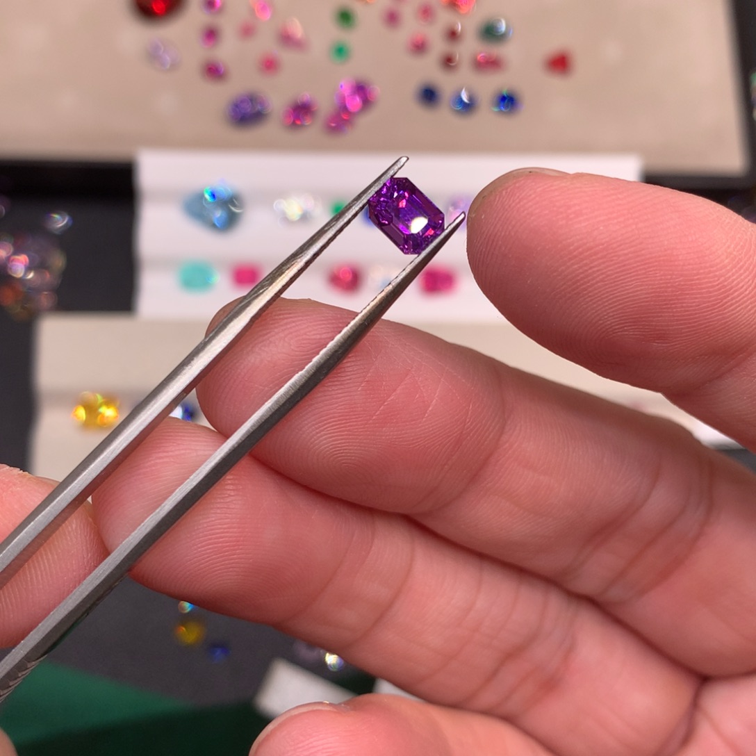 蓝宝石裸石无烧紫蓝宝石1.2ct