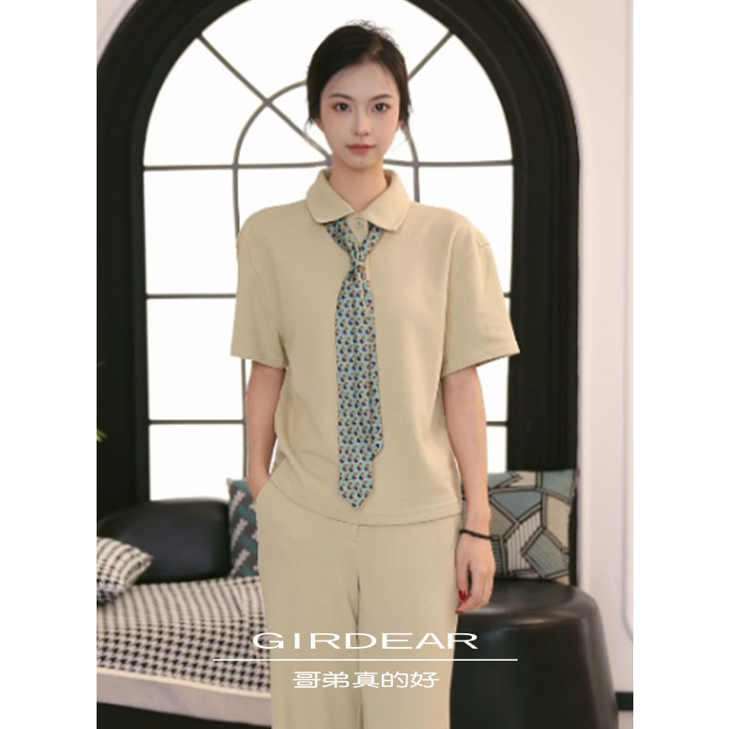 GIRDEAR/哥弟真的好 新款轻奢高级洋气休闲POLO短袖830012