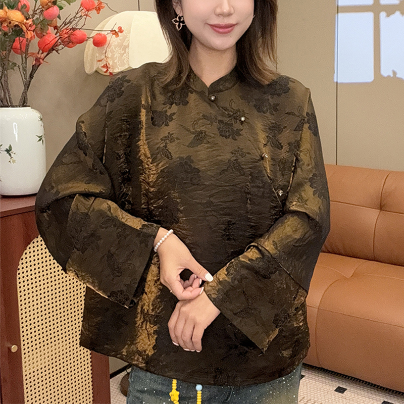 【锦轩阁】新中式国风女装设计感时尚百搭休闲长袖上衣913-1