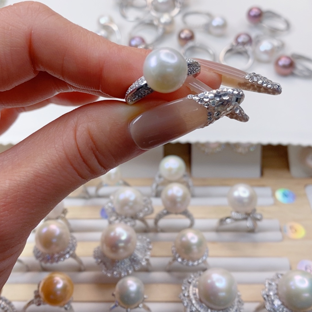 淡水珍珠戒指合金