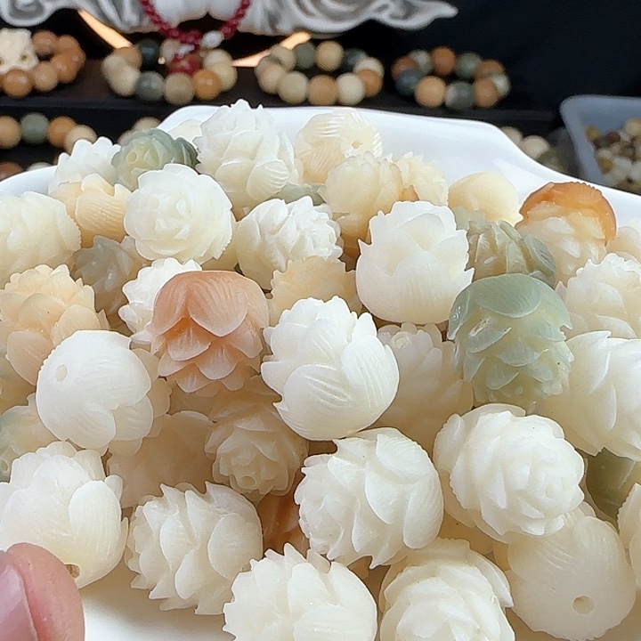 菩提根/象牙果吊坠瑕疵卡17五层莲花10颗卡牌➕10颗