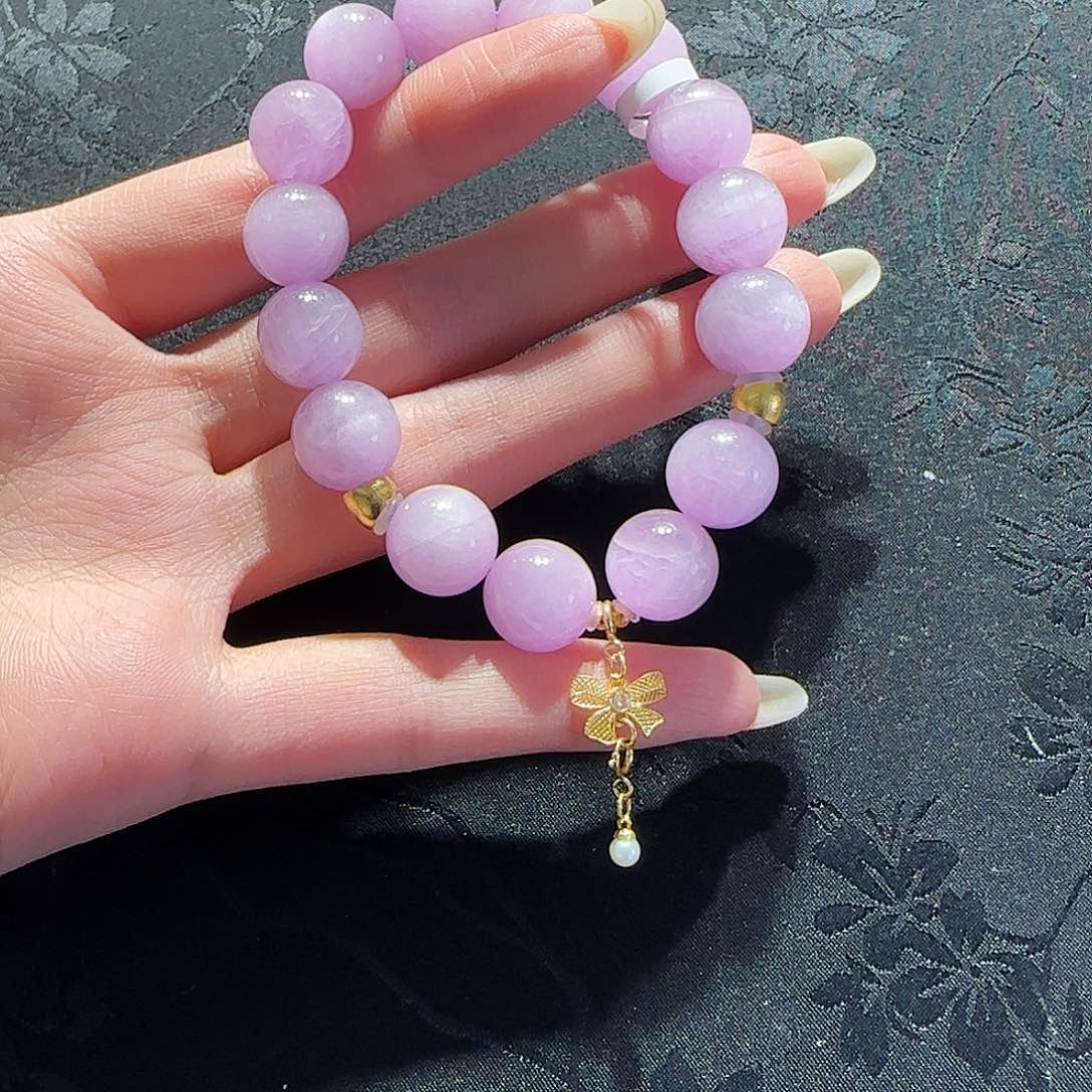 锂辉石手串未镶嵌诗****咪紫锂辉手串