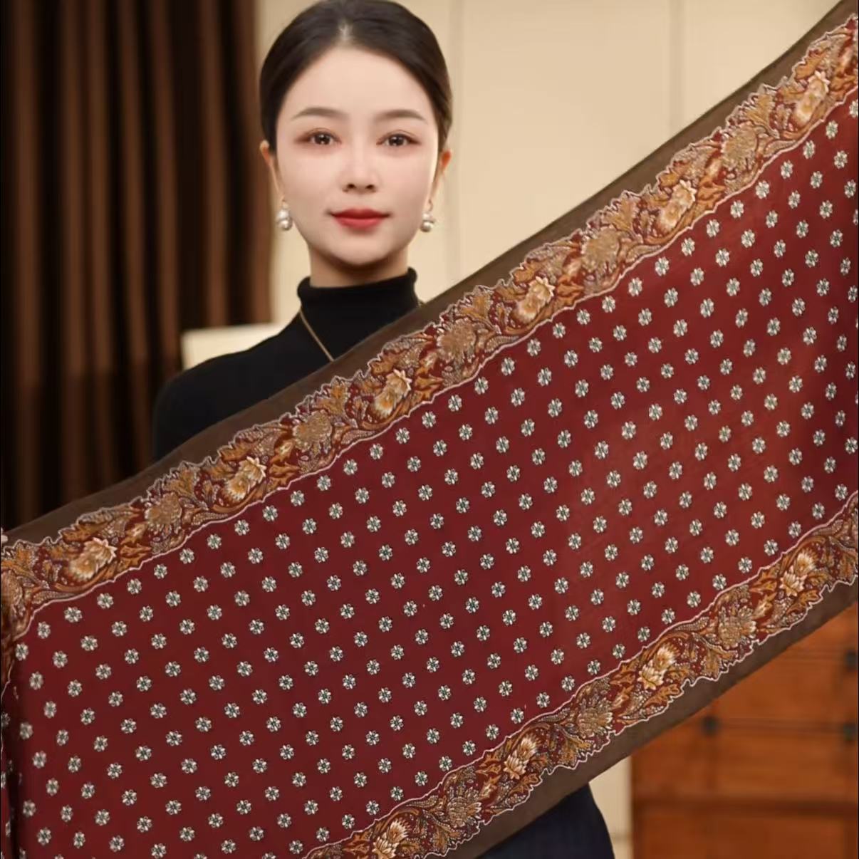 【小雪花】2025秋季冬季新款140X40拼色丝毛棉百搭长巾头巾围巾