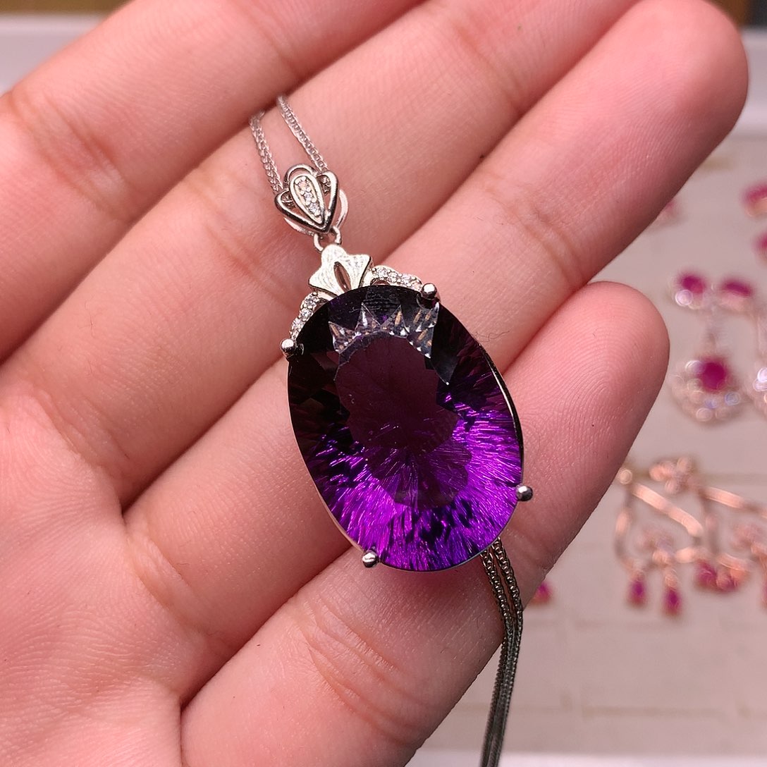 紫晶颈饰银S925镶嵌00000