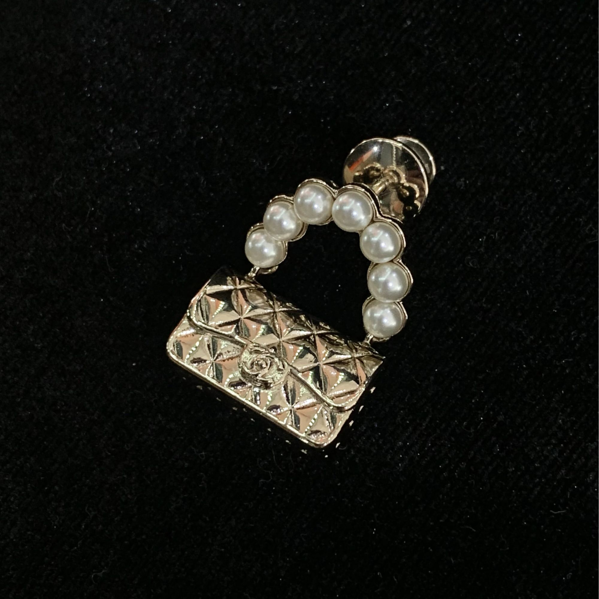 95新 Chanel/香奈儿 金色珍珠cf包包胸针 21S 17559485