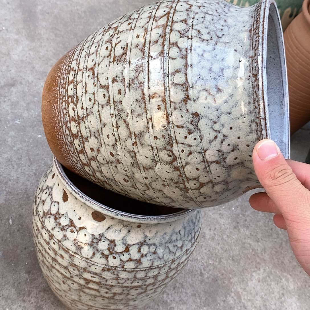 紫砂花盆瑕疵口17高21