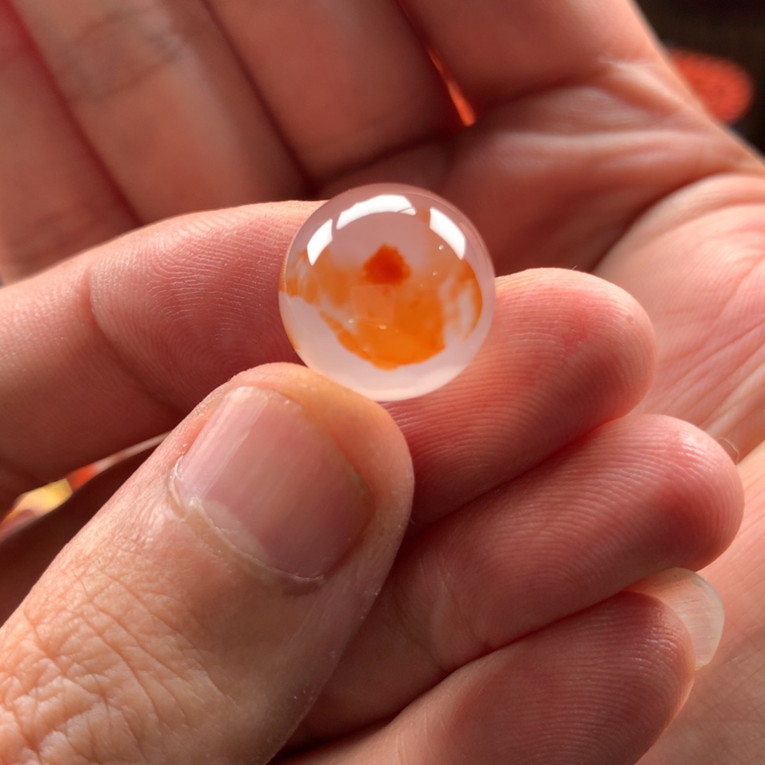 南红玛瑙15干掌无裂珠子未镶嵌