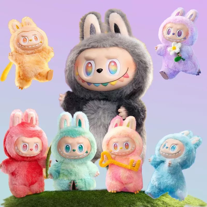 国版带礼盒潮玩三代马卡龙搪胶毛绒公仔