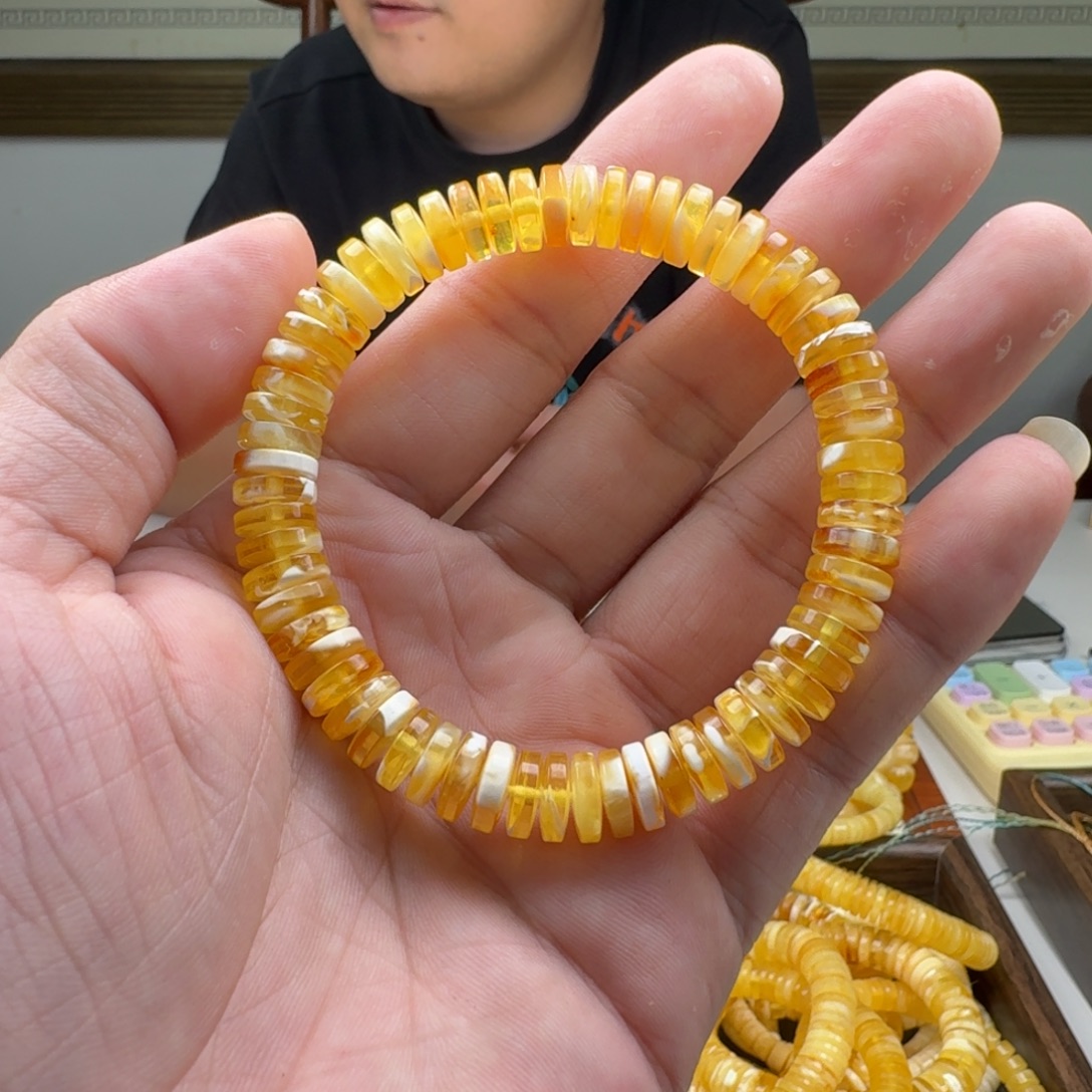 手链琥珀未镶嵌9mm 蜜蜡手串