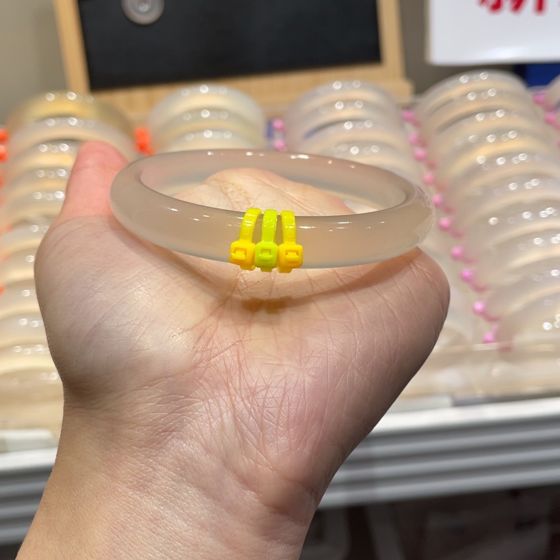 玛瑙/玉髓未镶嵌手镯@定向香槟金@【63】