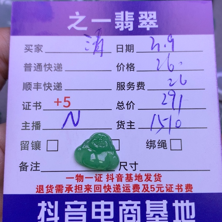 翡翠颈饰未镶嵌清**?