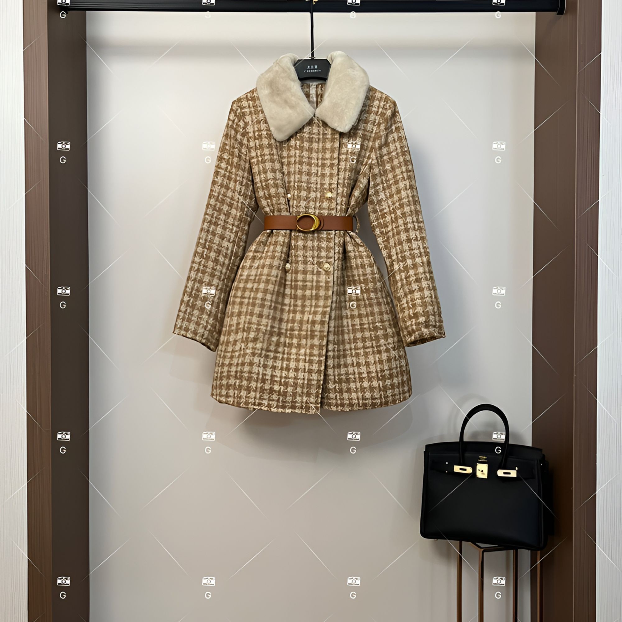 【娜娜】秋冬气质小香风时尚中长款羽绒服 QD-2025330