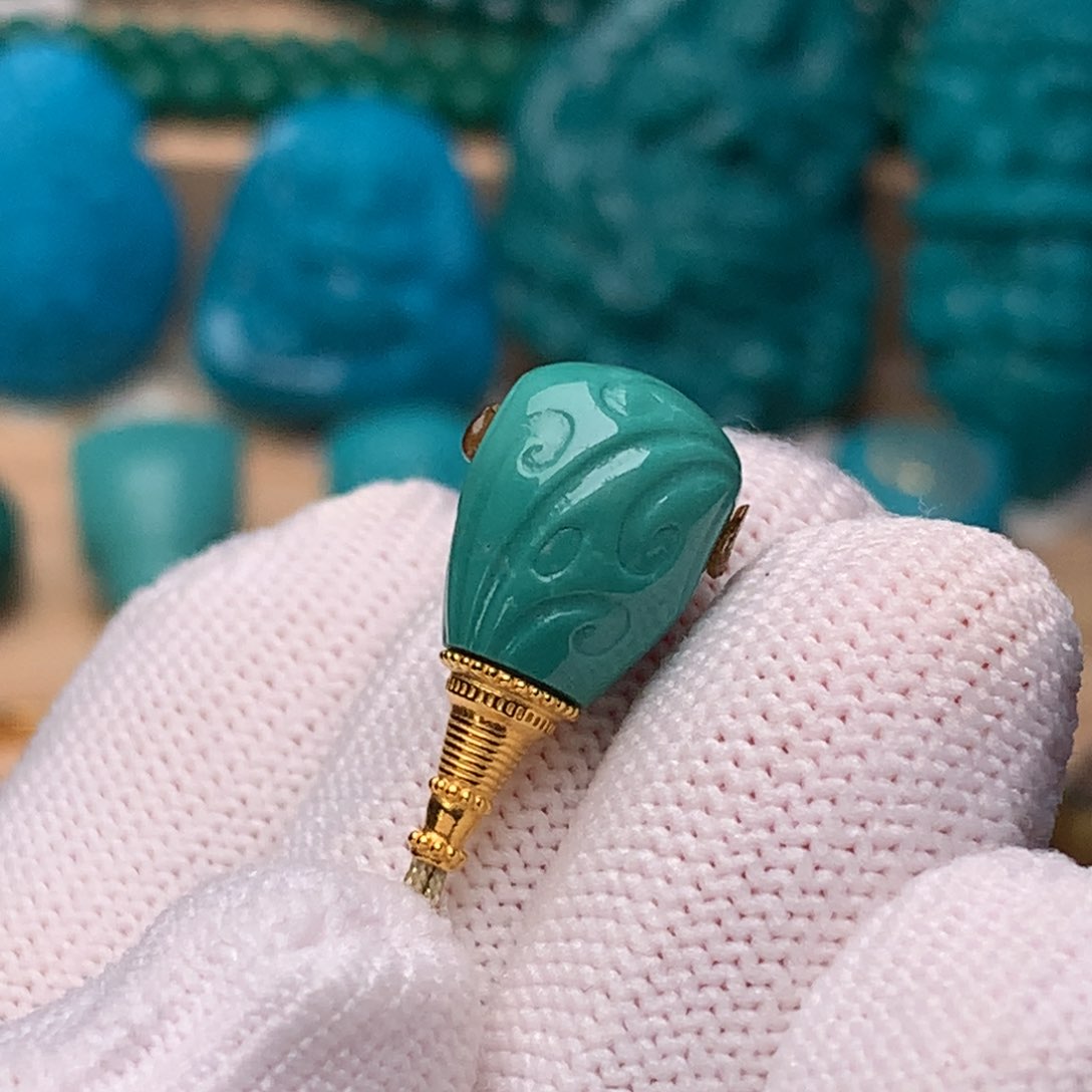 未镶嵌绿松石珠宝奇石9.8mm