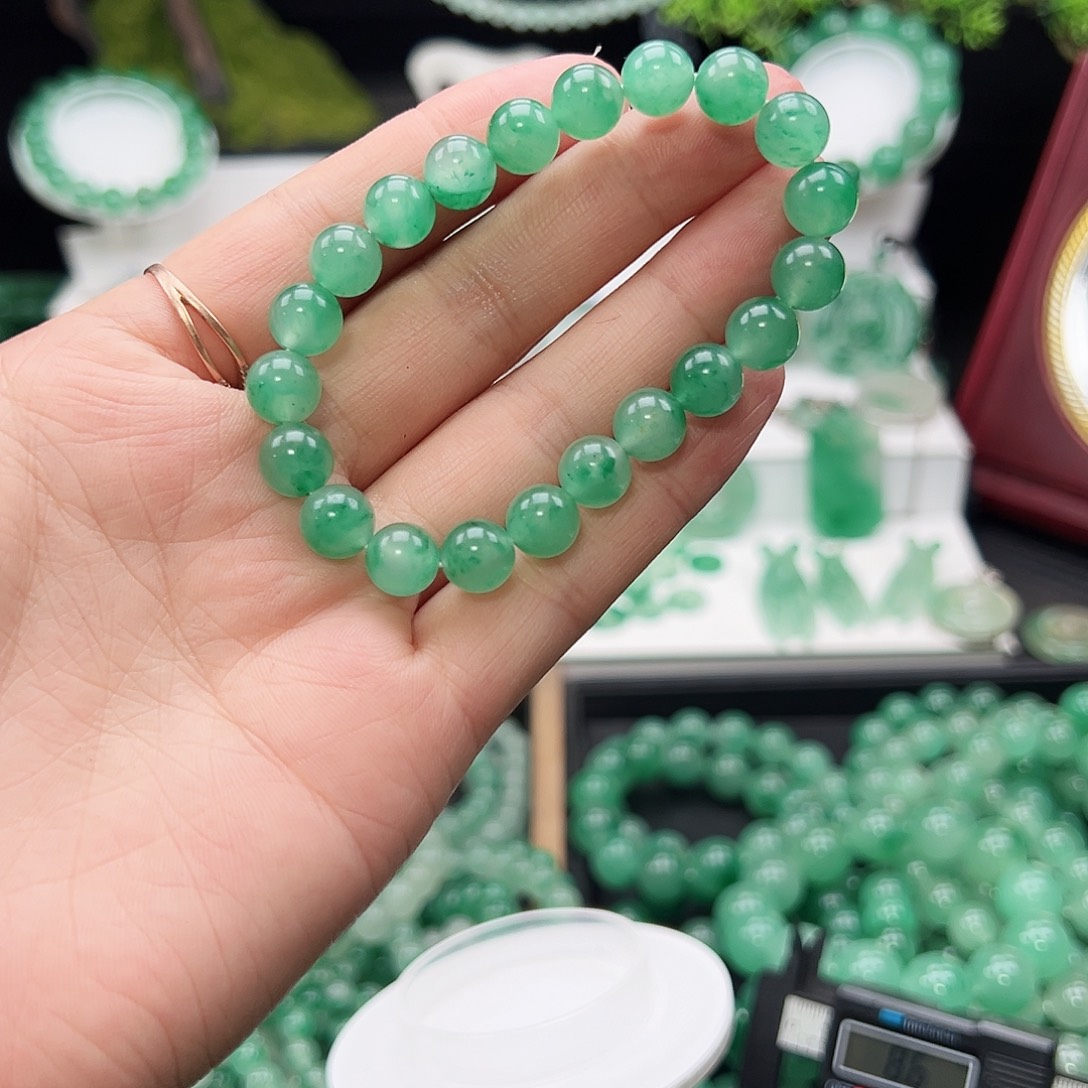 石英质玉（非洲翠）未镶嵌手链