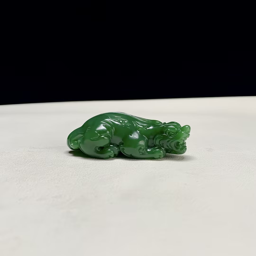 【豫人豫品】和田玉可把可带碧玉貔貅J1686