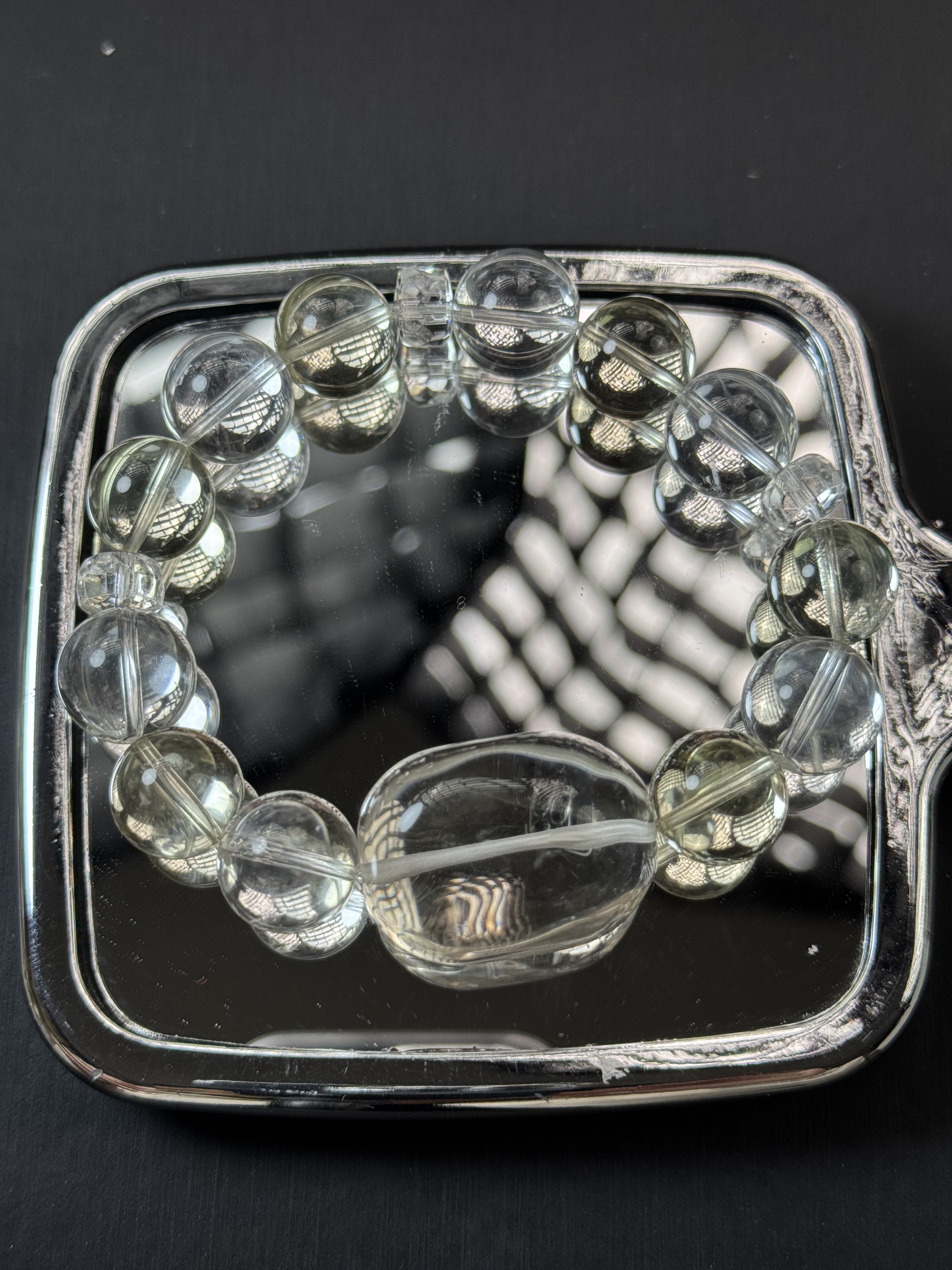 A675原创白水晶多宝手链13-14mm+多样性发一