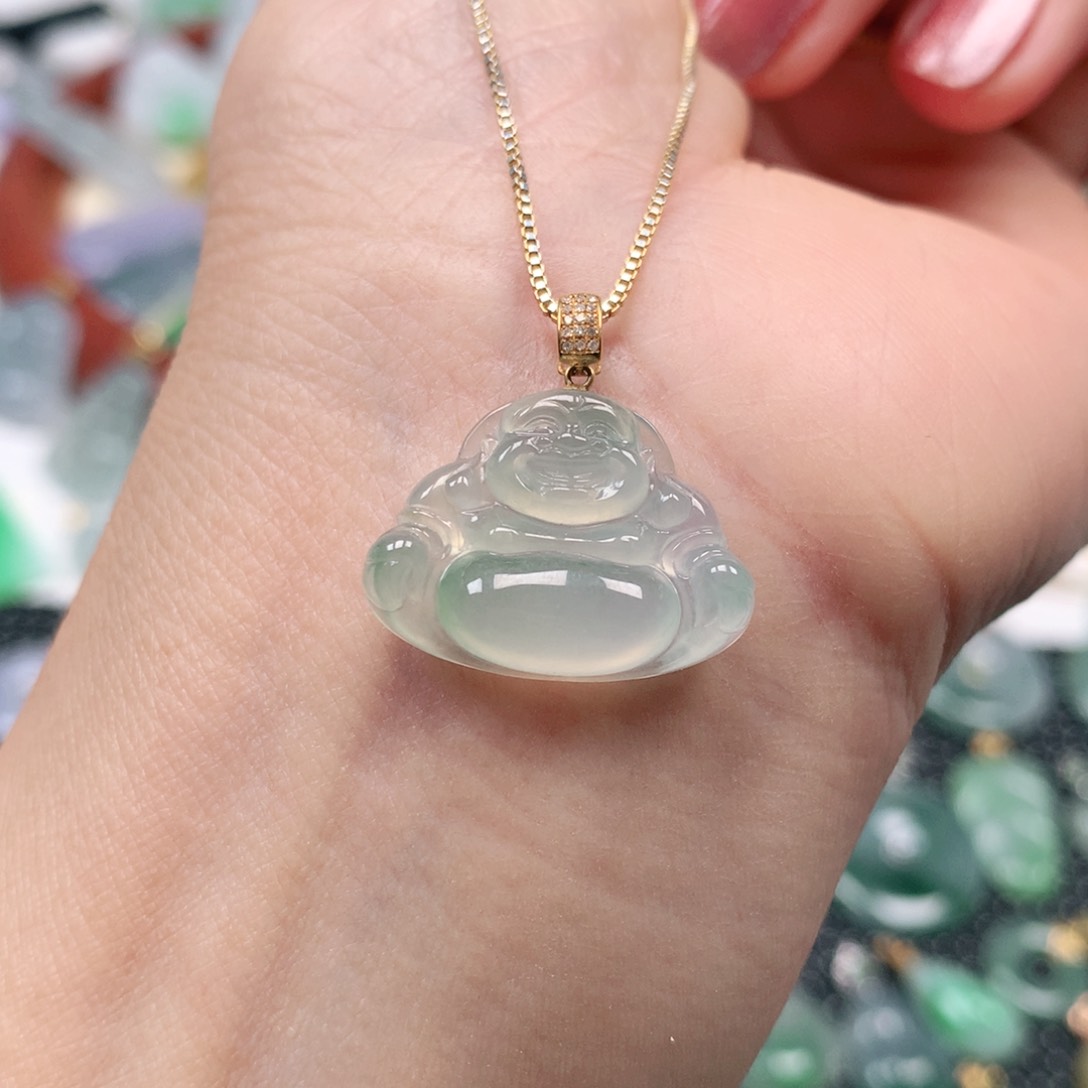 【闪购商品】翡翠吊坠(不含链)18K金镶嵌