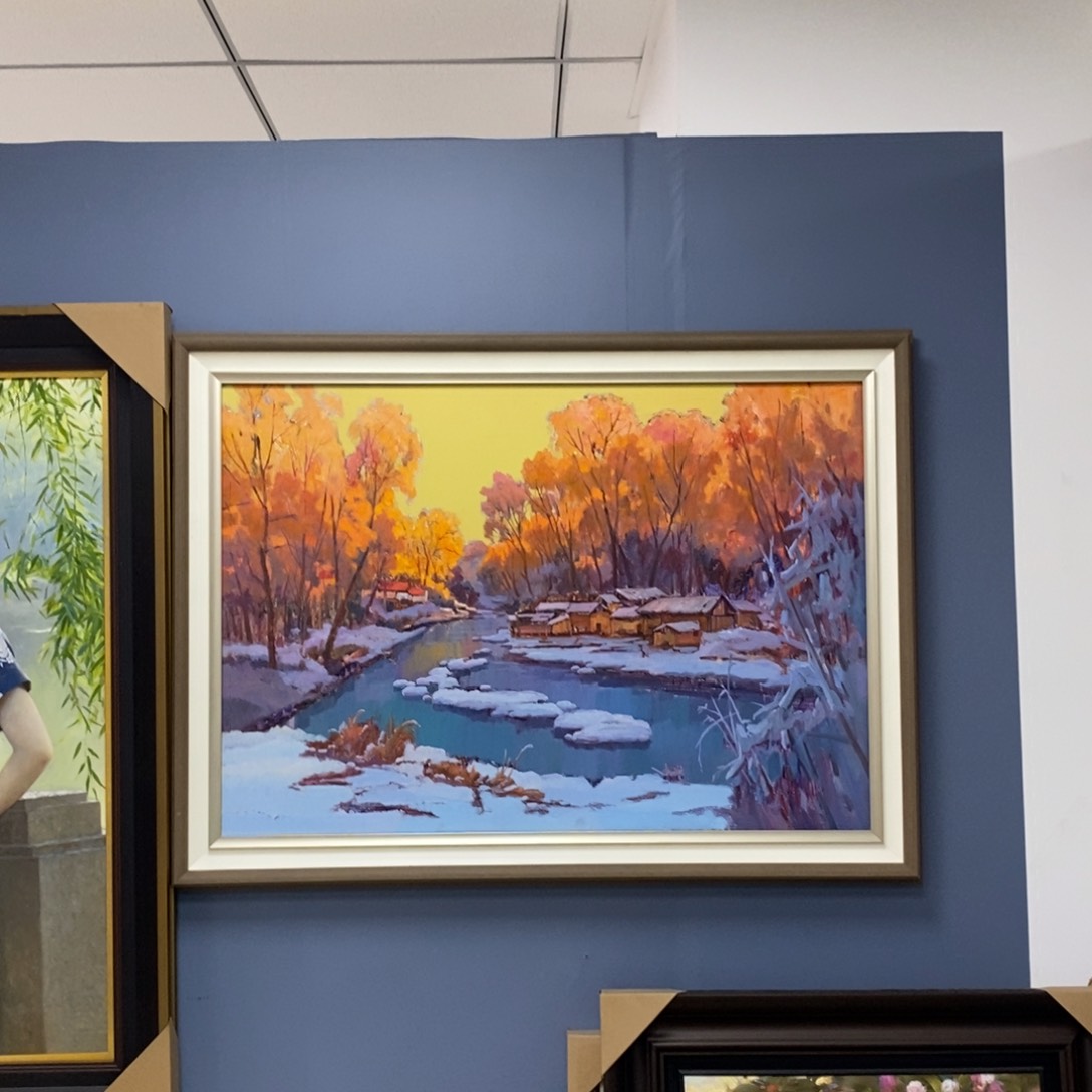 手工手绘精品油画带框