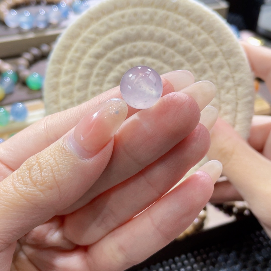 翡翠未镶嵌手链卡12.8粉咖