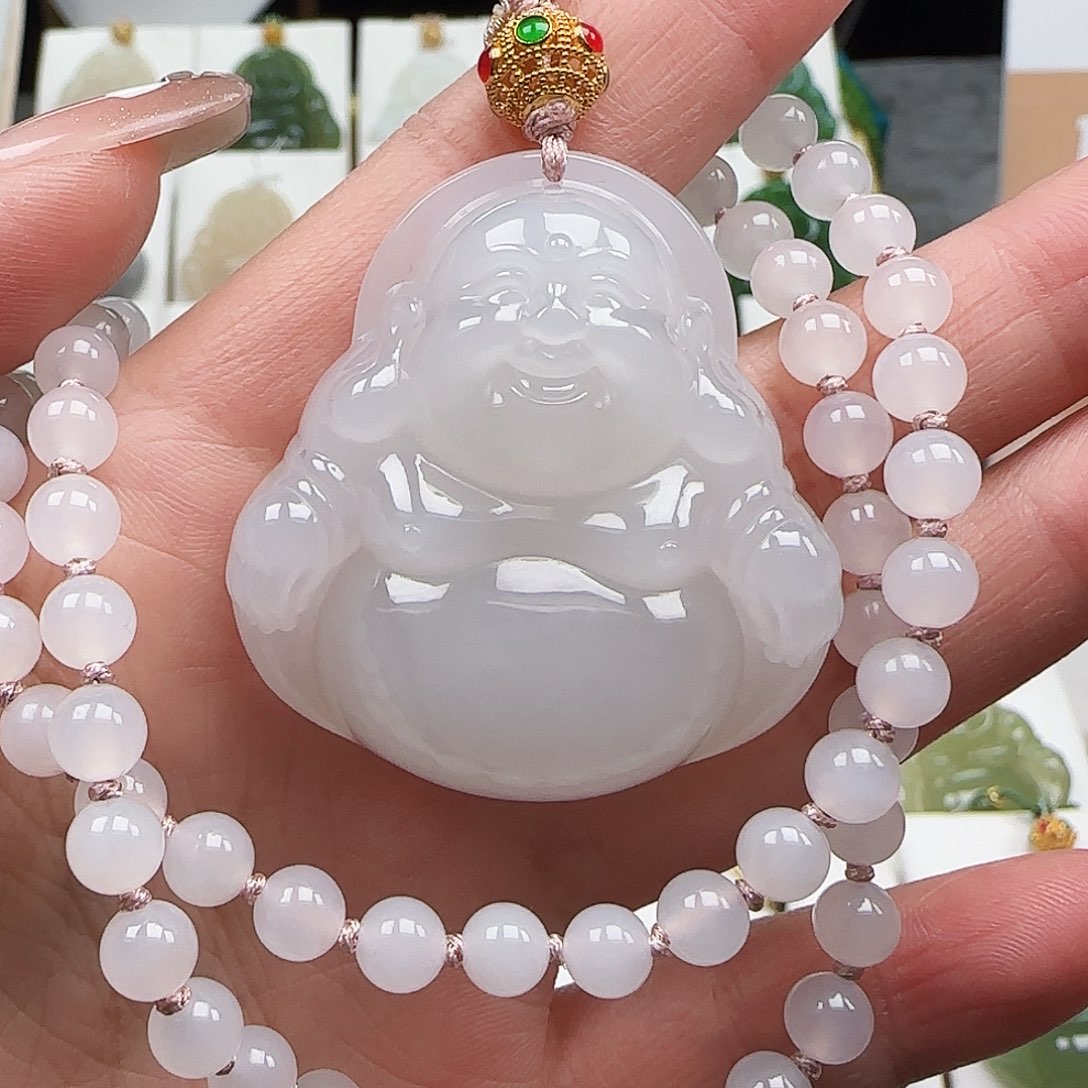 和田玉足金镶嵌颈饰44