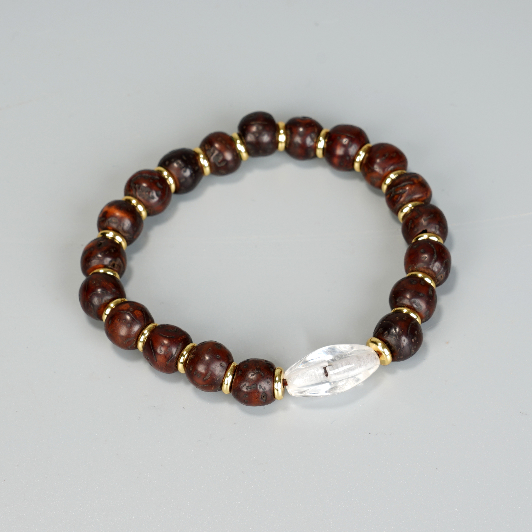 Lot11 清代 老菩提佩水晶手串