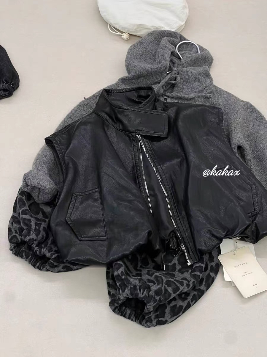 男童皮衣马甲2025新款儿童秋装坎肩男孩个性外套宝宝秋季童上衣潮