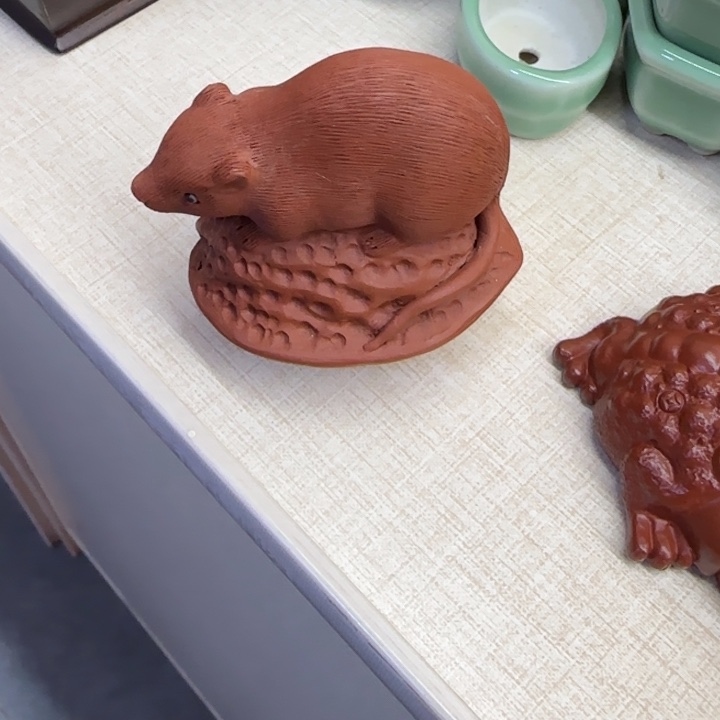 紫泥茶壶1*3茶宠老鼠