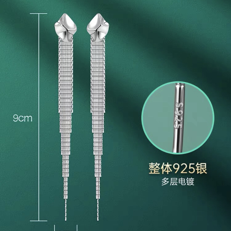 925银耳饰 纯银流苏耳环时尚长款耳坠