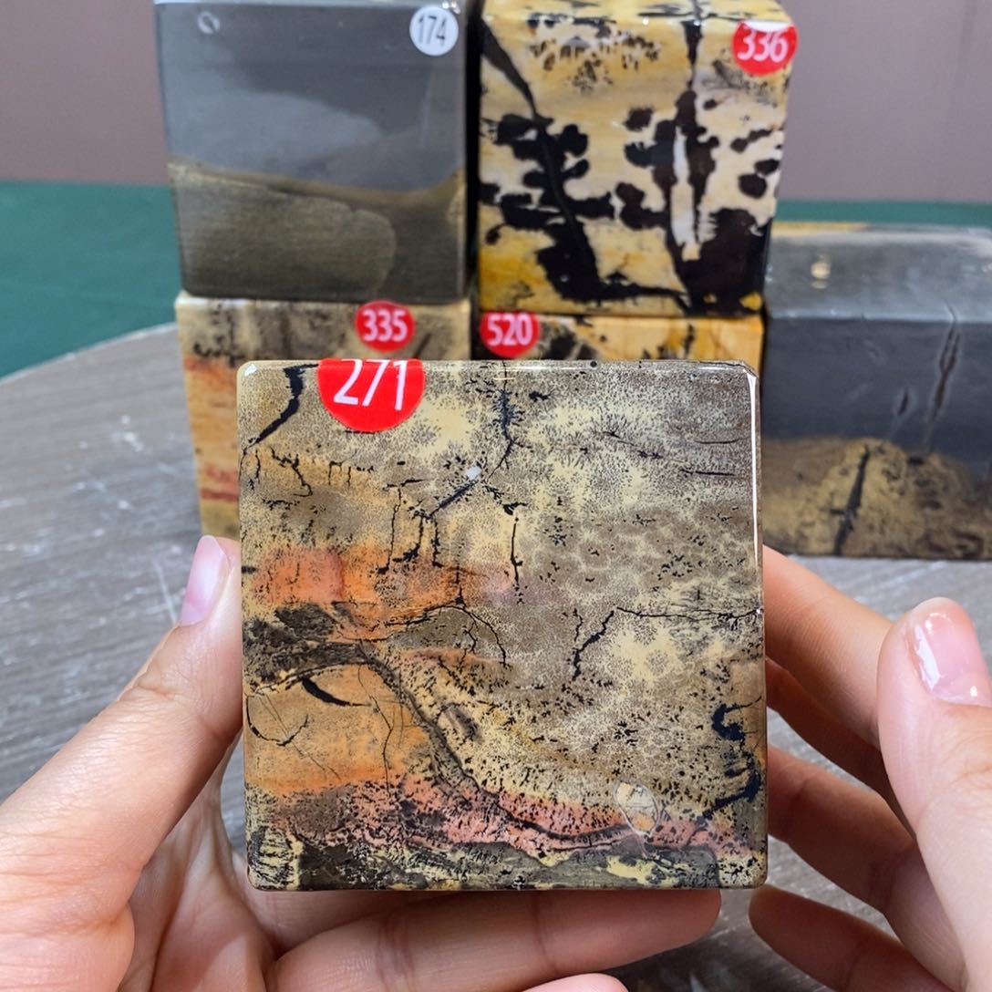 石材广西国画石草花石