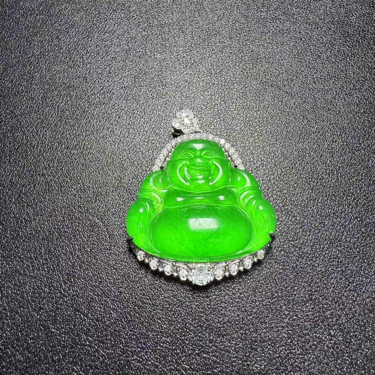 非金属珐琅吊坠 【瑞宝阁严选】原创银框佛公吊坠L613235